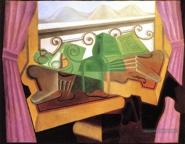 Juan Gris œuvres - fenêtre ouverte avec des collines 1923 Juan Gris